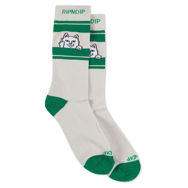 Peeking Nermal Socks (Grey/Green)