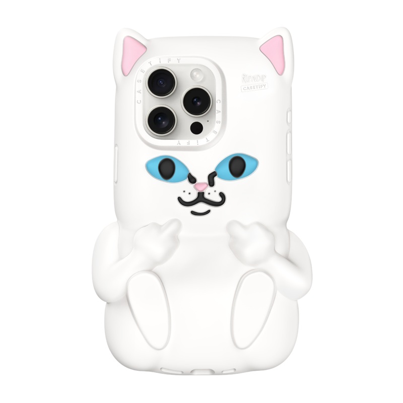 CASETiFY x Ripndip Lord Nermal iPhone 3D Phone Case (White)