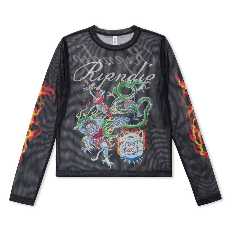 InkEd Mesh Long Sleeve Tee (Black)