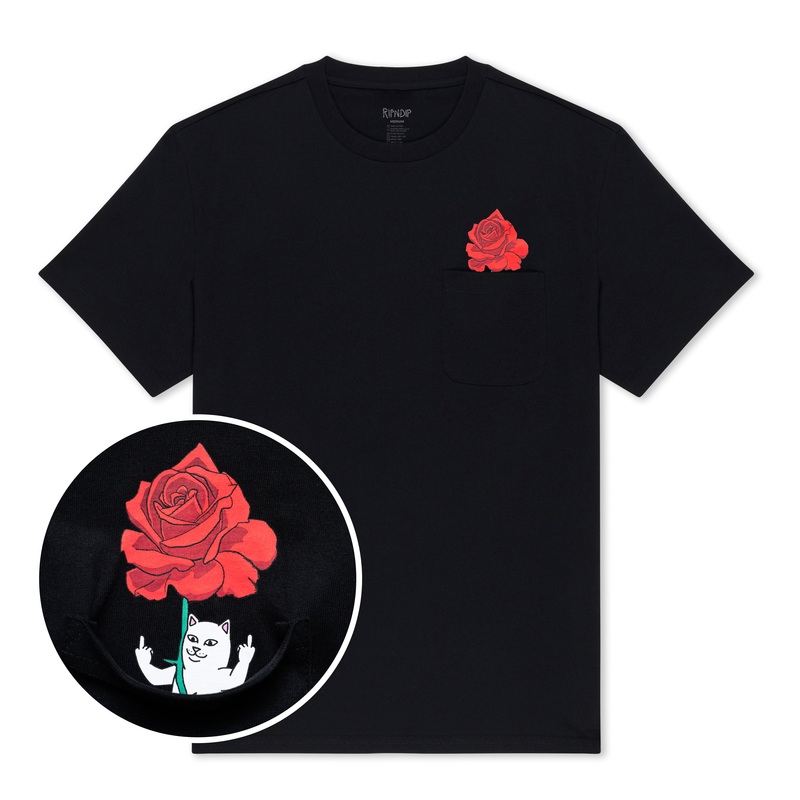 Send Me Flowers Nermal Pocket Tee (Black)