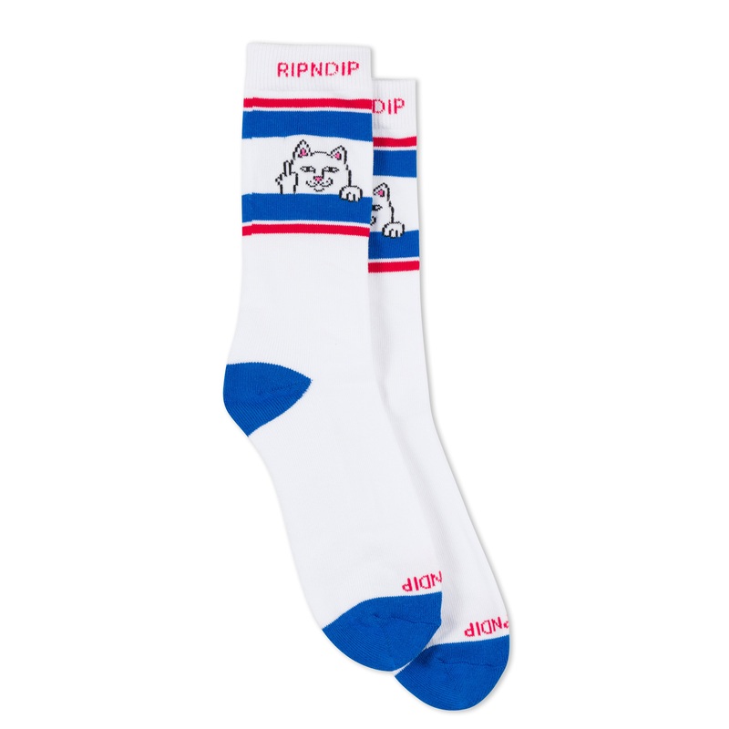 Peeking Nermal Socks (White/Blue)