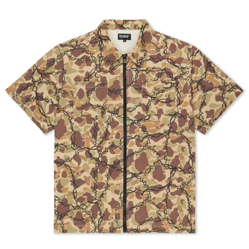Wired Zip Up Shirt (Tan)|Small|Medium|Large|XL|XXL