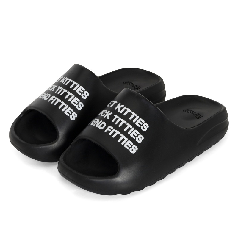 Pet Kitties Cloud Slides (Black)