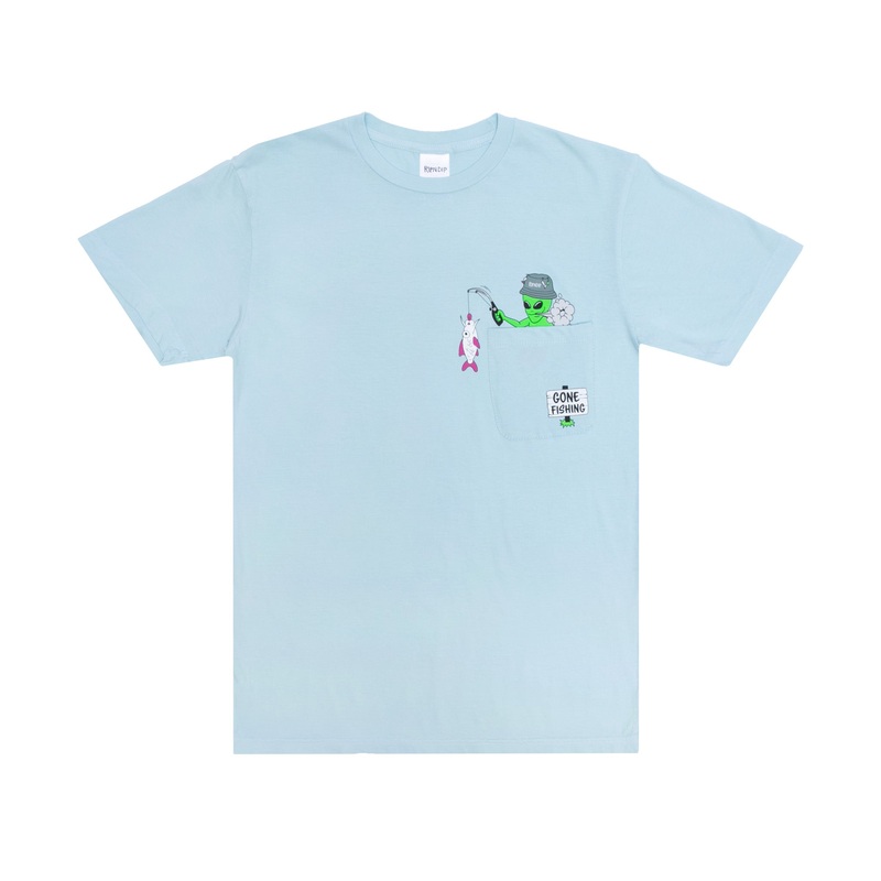 Gone Fishing Pocket Tee (Baby Blue)