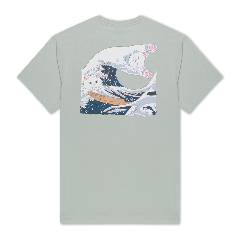 Great Wave Tee (Sage Grey)|Small|Medium|Large|XL|XXL