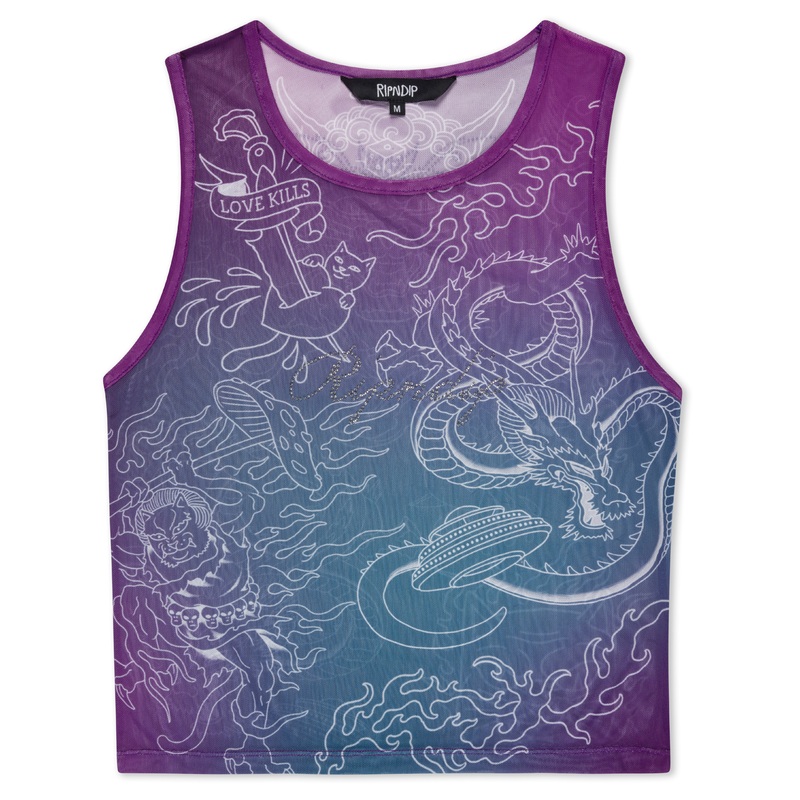 Trace Mesh Cropped Tank (Multi)