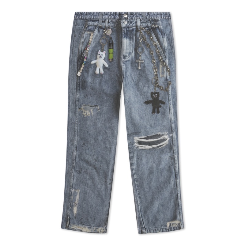 Real Straight Leg Denim Pants (Light Wash)