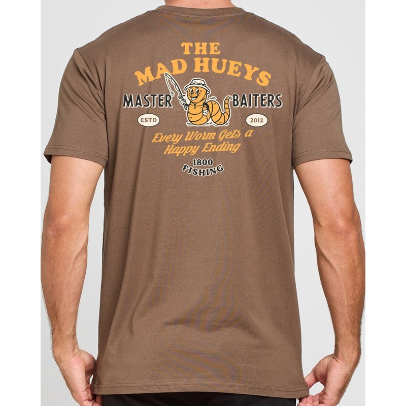 The Mad Hueys Happy Worm Tee|WALNUT|CHARCOAL|S|M|L|XL|2XL|3XL|4XL