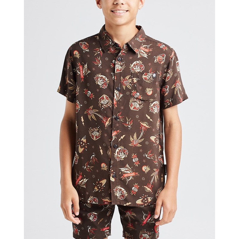 The Mad Hueys Hueys Tattoo Youth Woven Shirt