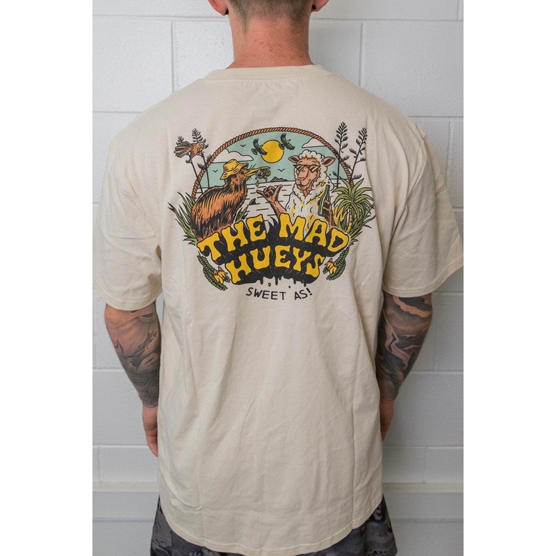 The Mad Hueys Sweet As NZ Tee|CEMENT|S|M|L|XL|2XL|3XL|4XL