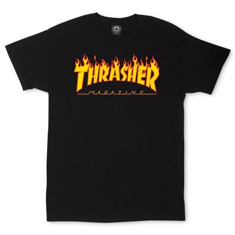 Thrasher Flame Tee|DRK HEATH|NAVY|BLACK|WHITE|CHARCOAL|CARDINAL RED|S|M|L|XL|XXL
