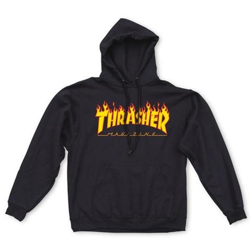 Thrasher Flame Logo Hood|BLACK|LIGHT GREY|S|M|L|XL|XXL