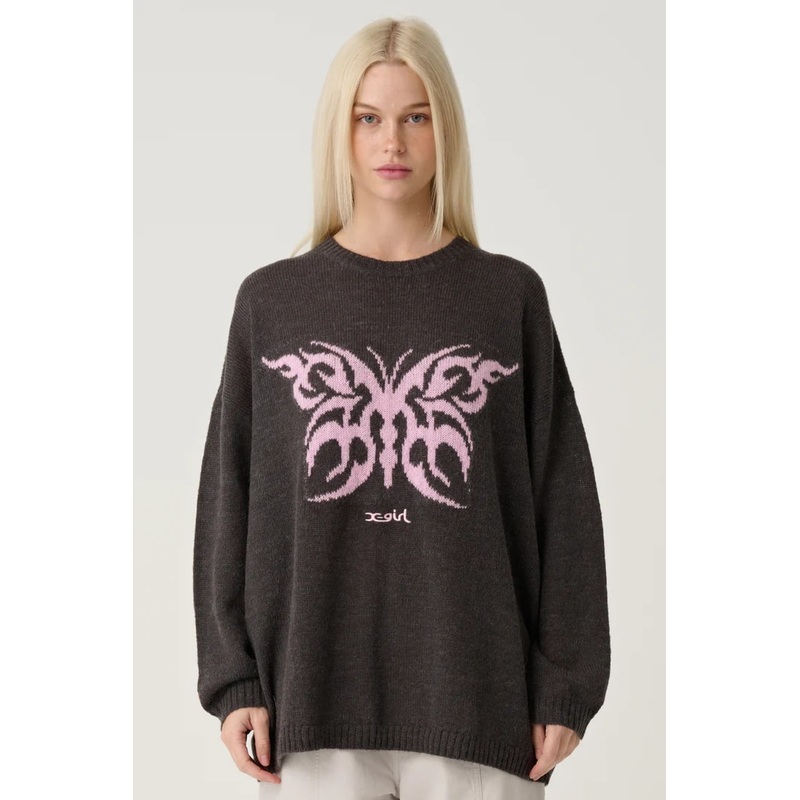 XGirl Tribal Butterfly Oversized Knit