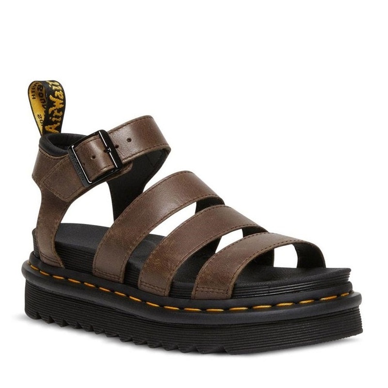 Dr Martens Blaire 3 Strap Sandal – Dark Brown Oily Illusion