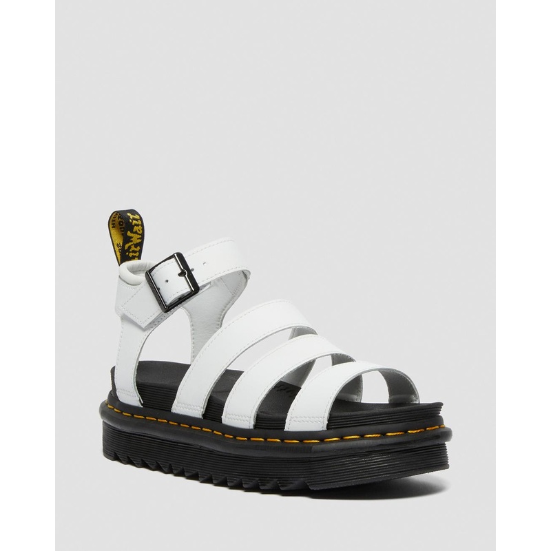 Dr Martens Blaire Leather Strap Sandals White Hydro