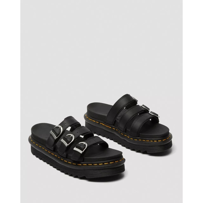 Dr Martens Blaire Slide Leather Sandals Black Hydro