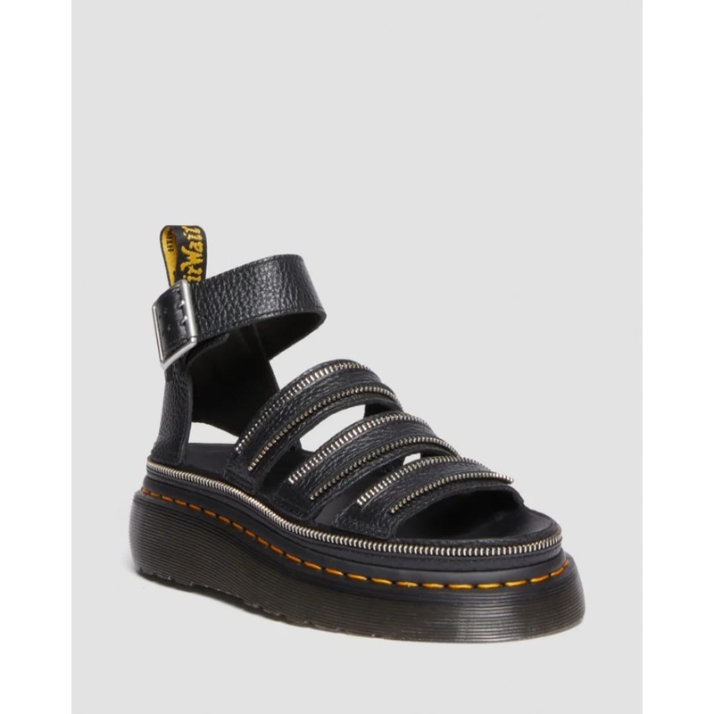 Dr Martens Clarissa II Quad 3 Strap Sandal Black Milled Nappa