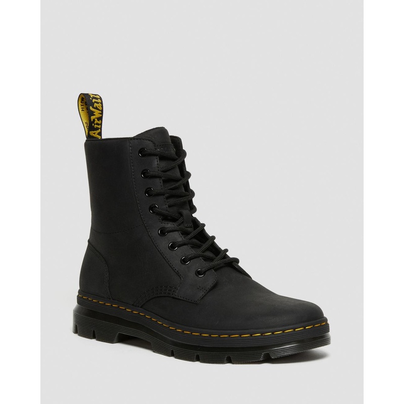 Dr Martens Combs Leather Boots – Black Wyoming