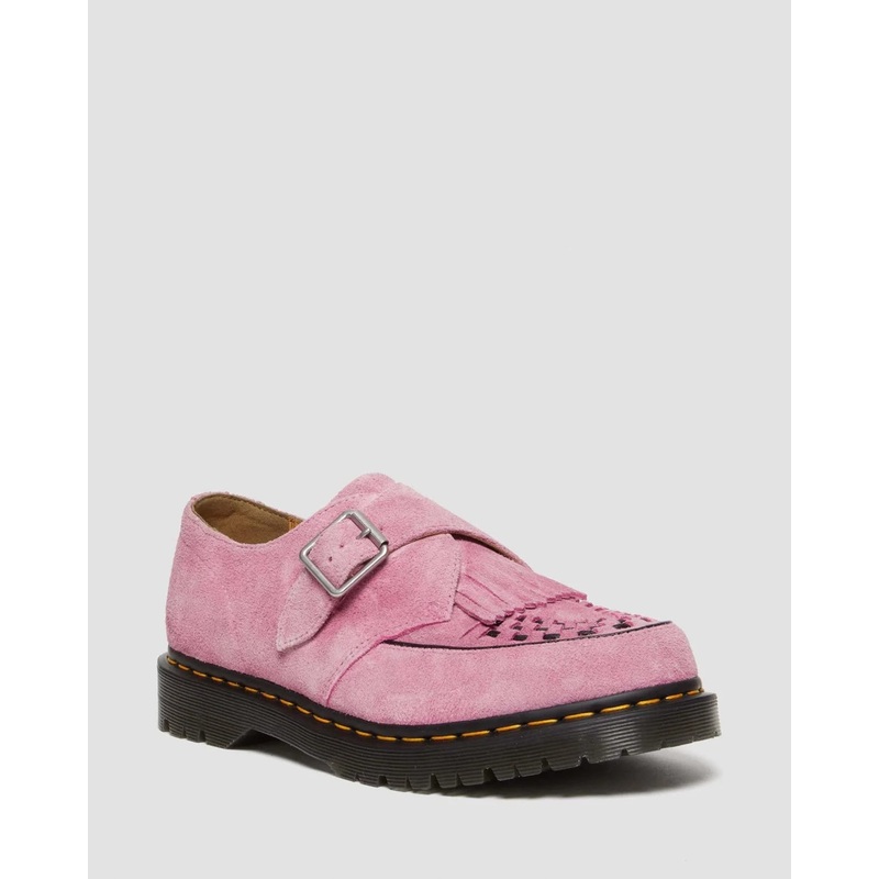 Dr Martens Ramsey Monk Suede Creepers – Fondant Pink Desert Oasis