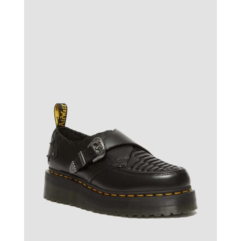 Dr Martens Ramsey Quad Monk Creepers – Black Smooth