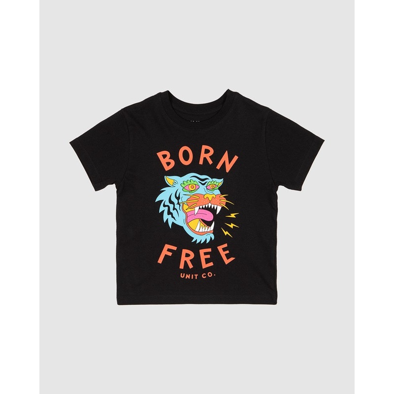 Unit Born Free Kids Tee|BLACK|0|2|4|6|8