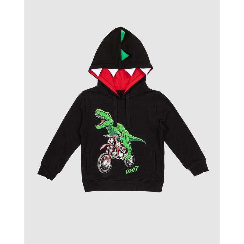 Unit T-Rex V2 Kids Hoodie|BLACK|0|2|4|6|8