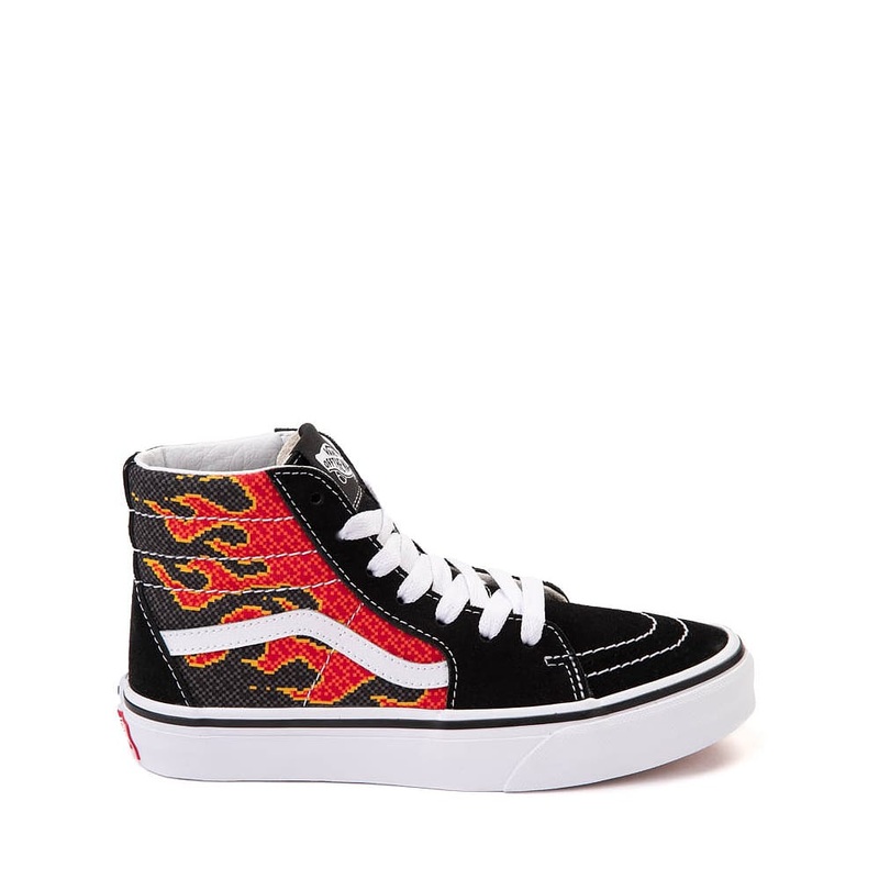 Vans Sk8-Hi Kids Pixel Flame – Black / Red