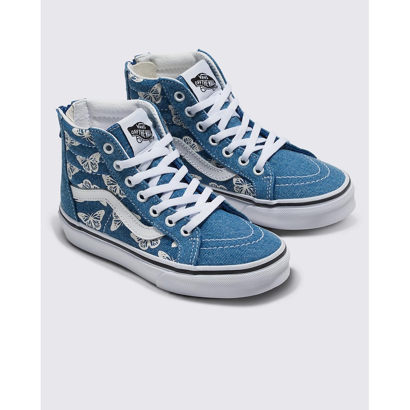 Vans Sk8-Hi Zip Kids Denim – Navy / True White