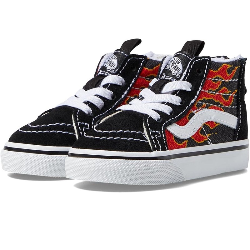 Vans Sk8-Hi Zip Toddlers Pixel Flame Black / Red