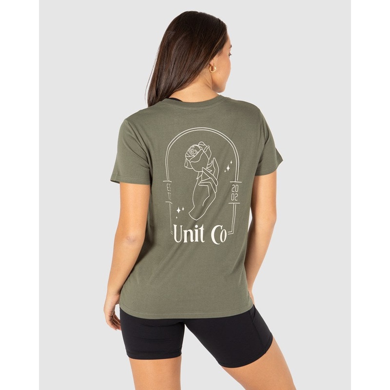 Unit Rosebud Ladies Tee|MILITARY|6/2XS|8/XS|10/S|12/M|14/L|16/XL