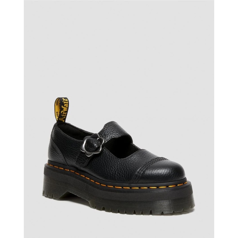 Dr. Martens Addina Quad Flower Mary Jane – Black Milled Nappa