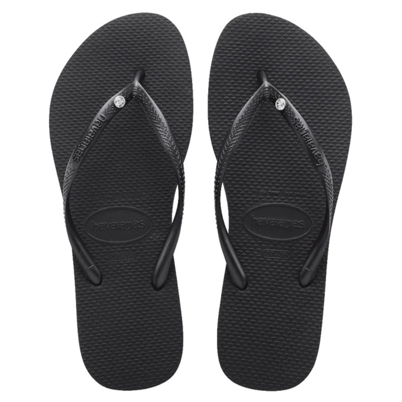 Havaianas Slim Swarovski II Crystal Flip Flops – Black