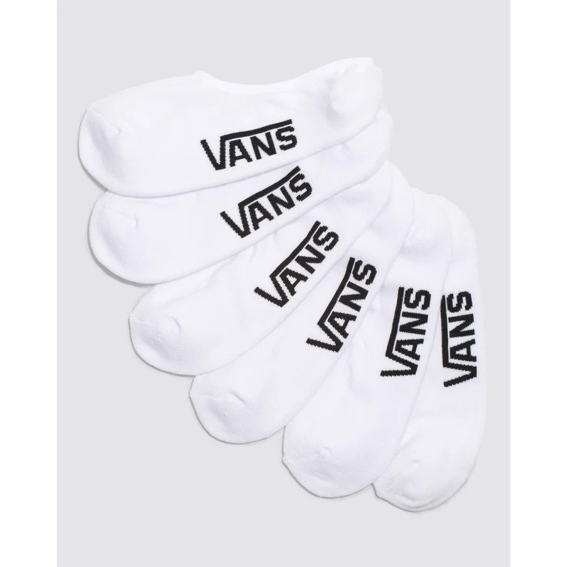 Vans Classic Super No Show Socks Size 6.5-9 3 Pack White