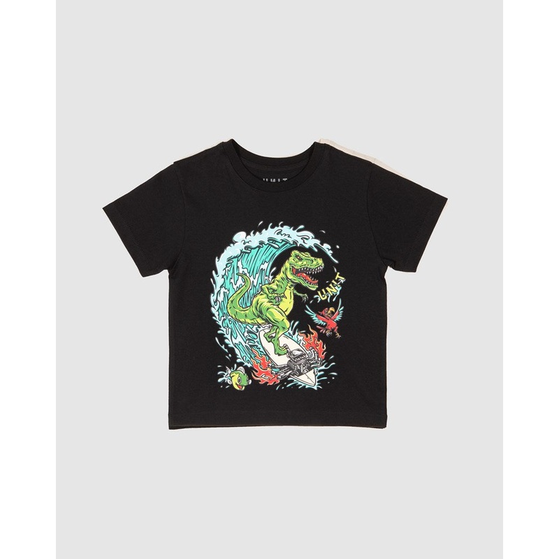 Unit Surf Rex Kids Tee|BLACK|DK TEAL|0|2|4|6|8
