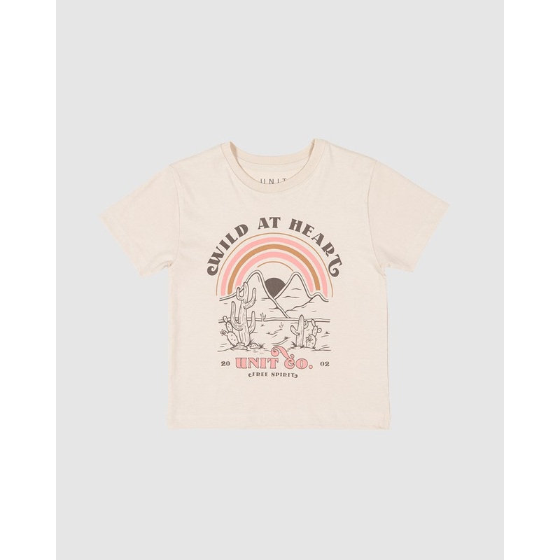 Unit Wild Heart Kids Tee|CEMENT|0|2|4|6|8