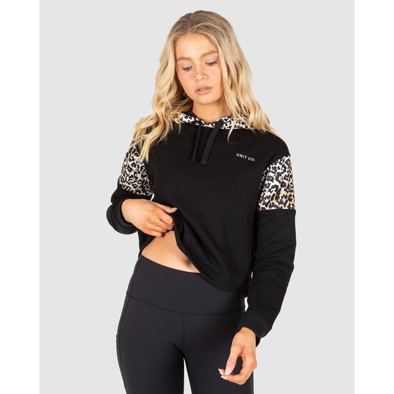 Unit Rebel Crop Ladies Hoodie|BLACK|10/S|12/M|14/L|16/XL|6/2XS|8/XS