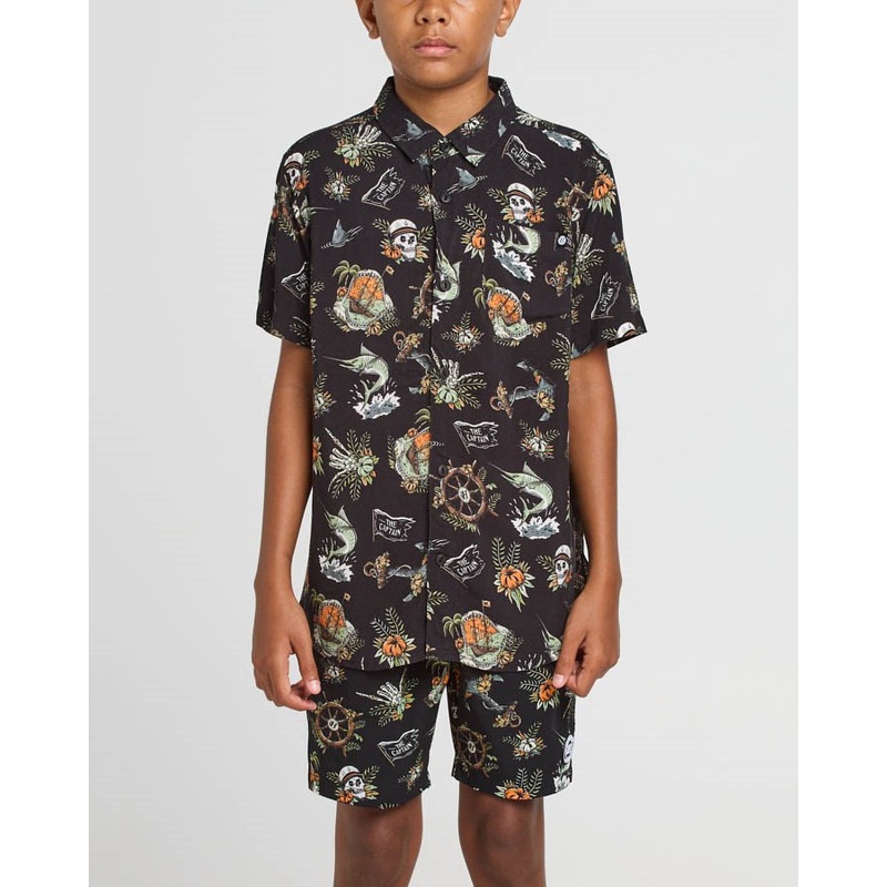 The Mad Hueys Shipwrecked Captain Youth Woven Shirt