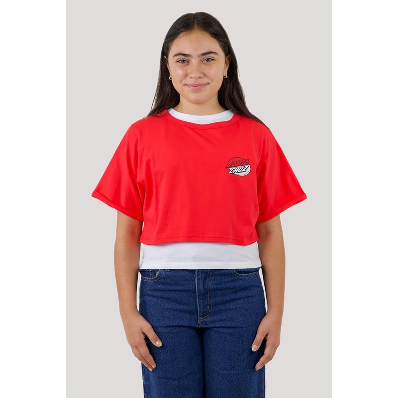 Santa Cruz Oval Dot Splice Chest Girls Tee