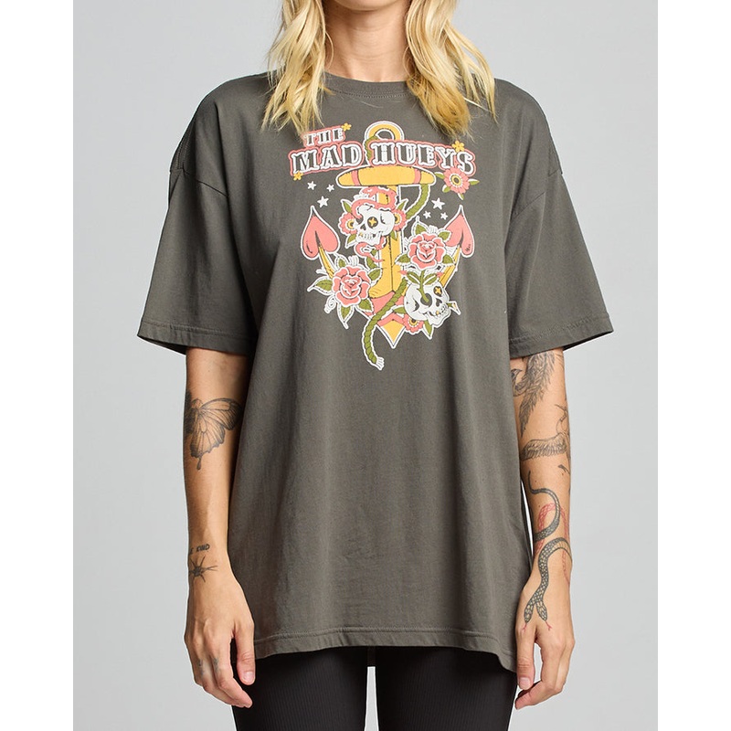 The Mad Hueys SKULL TATTOO | WOMENS OVERSIZED SS TEE