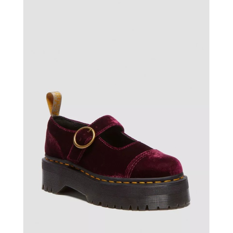Dr. Martens Vegan Addina Mary Jane Shoe – Cherry Red Velvet