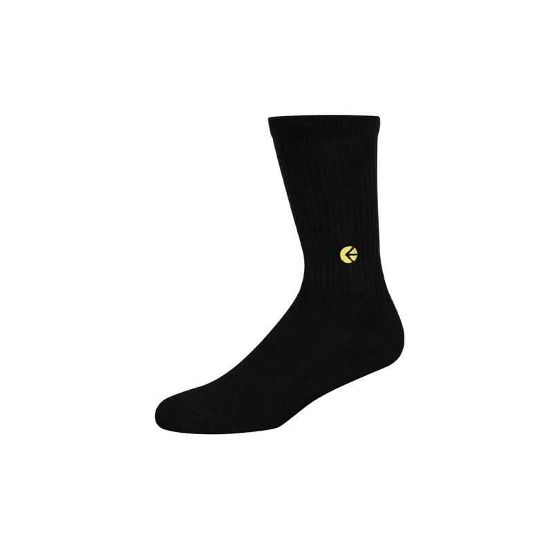 Ethika Boys Black Crew Sock – Yellow Logo