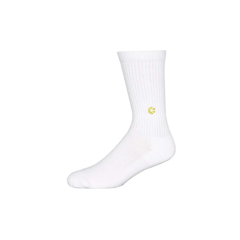 Ethika Boys White Crew Sock – Yellow Logo