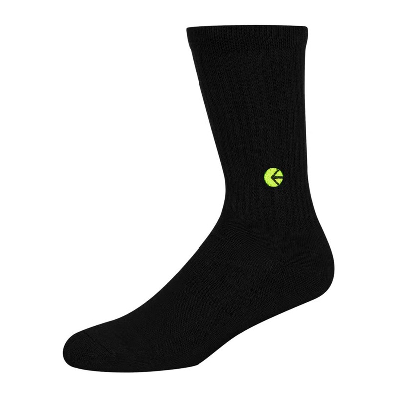Ethika Mens Black Crew Sock – Flo Green Logo