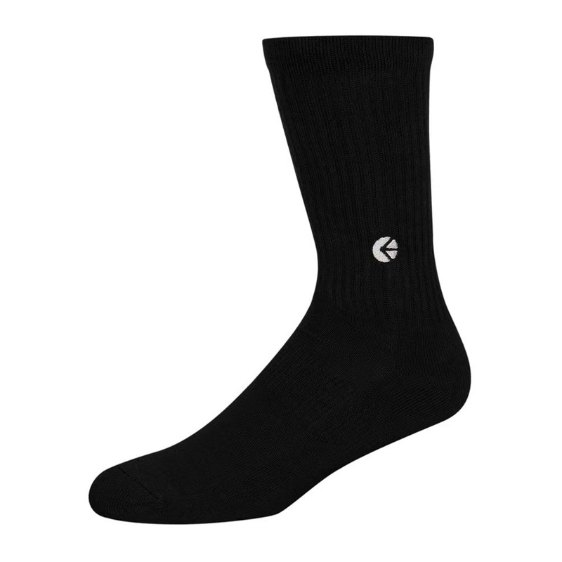 Ethika Mens Black Crew Sock – Silver Logo