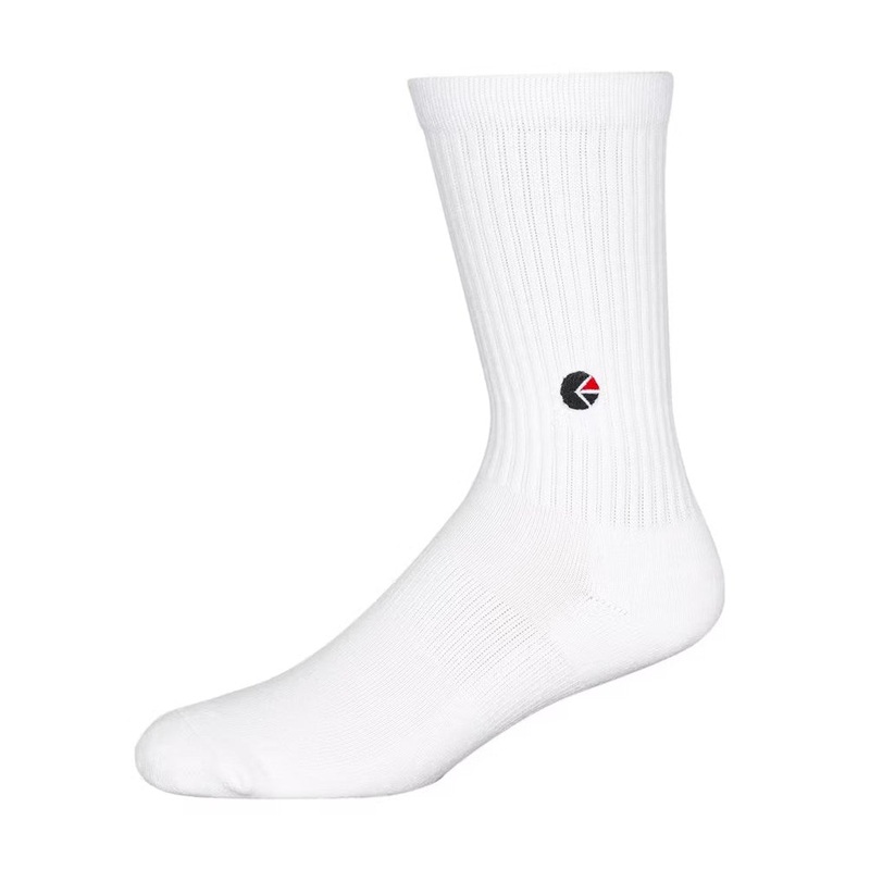 Ethika Mens White Crew Socks – Black Logo
