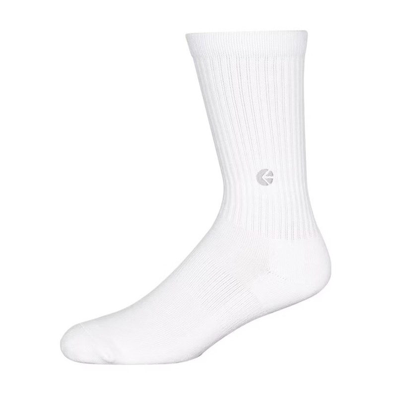 Ethika Mens White Crew Socks – Silver Logo