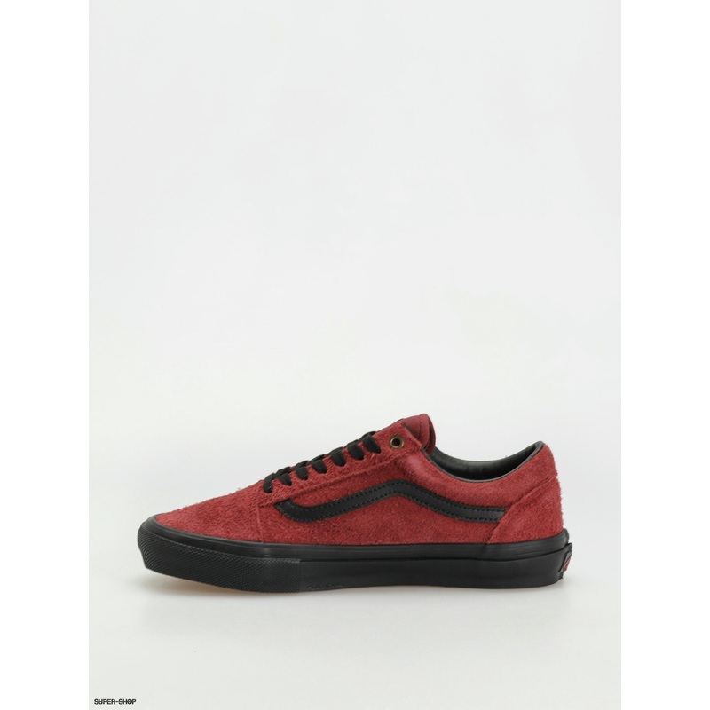 Vans Skate Old Skool – Hairy Suede Black / Burgundy