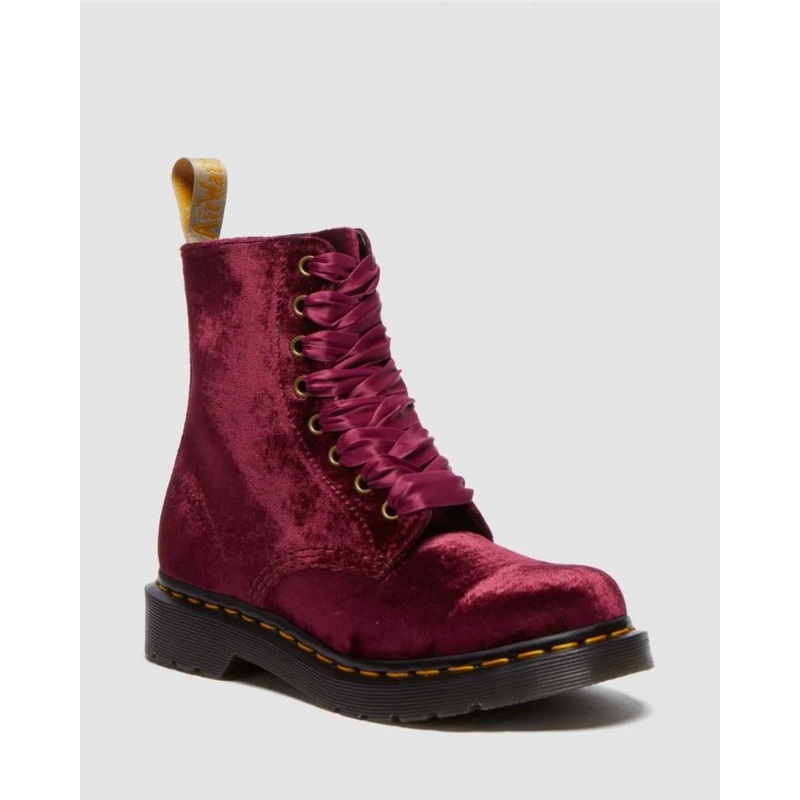 Dr. Martens 1460 Pascal Velvet Vegan Boot – Cherry Red Velvet
