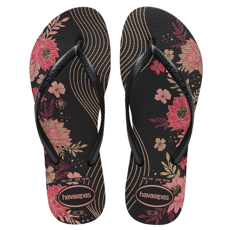 Havaianas Slim Organic Flip Flops – Black / Black