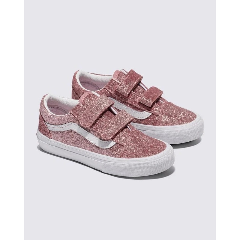 Vans Old Skool V Kids Glitter Rose Gold